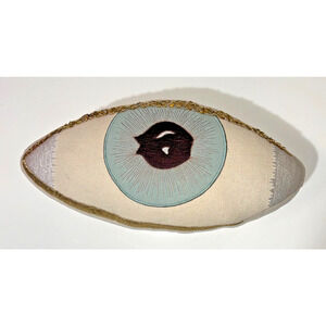 Skippy Cotton Evil Eye Embroidered Embellished pillow